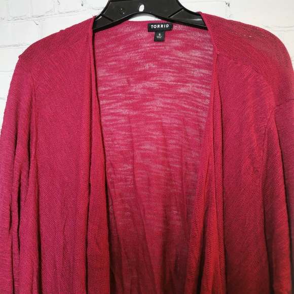 Torrid maroon open front sweater cardigan, 5X - Picture 2 of 6